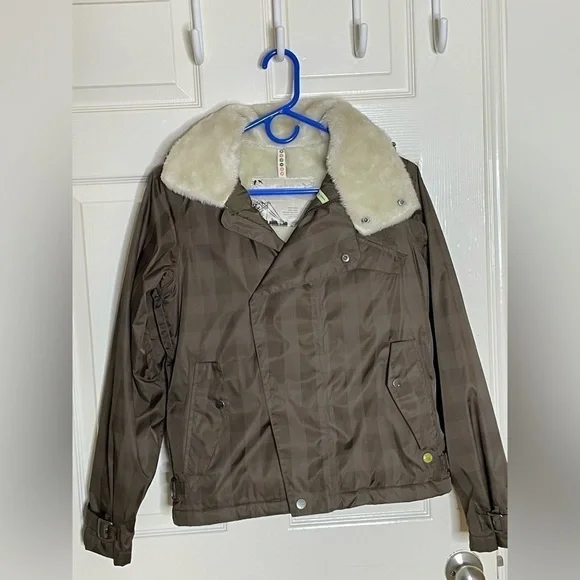 - Burton Duchess Women’s Plaid Brown Jacket Faux Fur XS​​​​​​​​​​​ - Picture 11 of 14